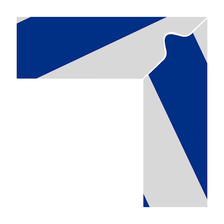 Superior Mark Floor Marking Corners, L Marker, 2in, Blue/White Hazard Stripe IN-40-519